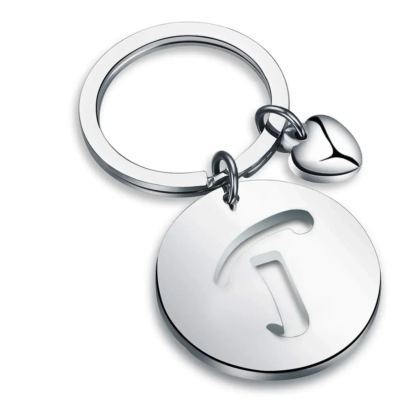 1PCS/2PCS Popular A-Z  Round Brand Stainless Steel Keychain 26 Letter Keyring  Pendant Key Ring Buckle Chains for Car Moto Gift