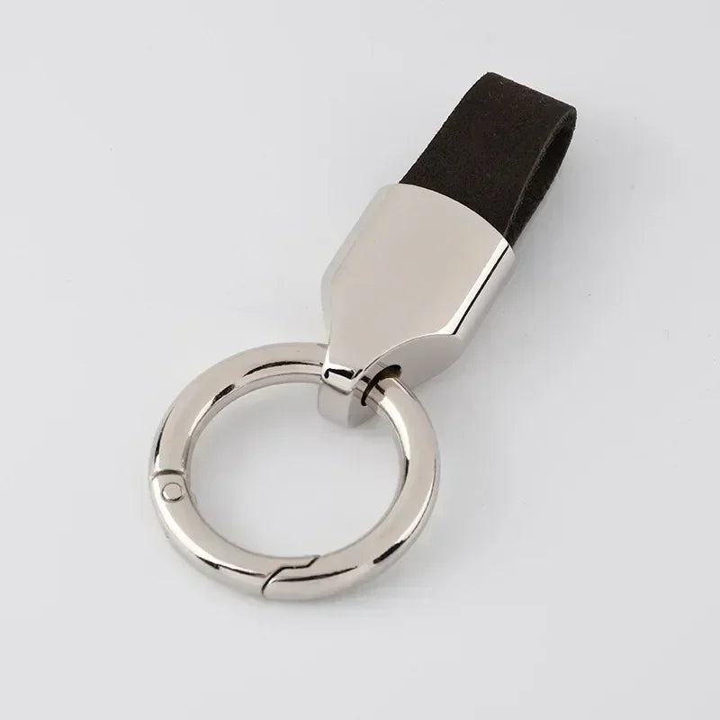 Retro Vintage Personalized Keyring Custom Logo Name Car Key Chain Laser Engrave Nubuck Leather Keychain for Men and Women Gift