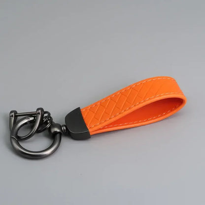 Creative Trendy Pendant Leather Keychain Accessories Net-like Metal Keyring Custom Name Text Logo Car Moto Key Chain Ring Gift