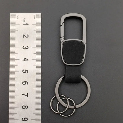 Fashion Frosted Leather Keychains Car Key Chain Ring Custom Logo Name Waist Hanged Holder Business for Men Women Keyring Gift