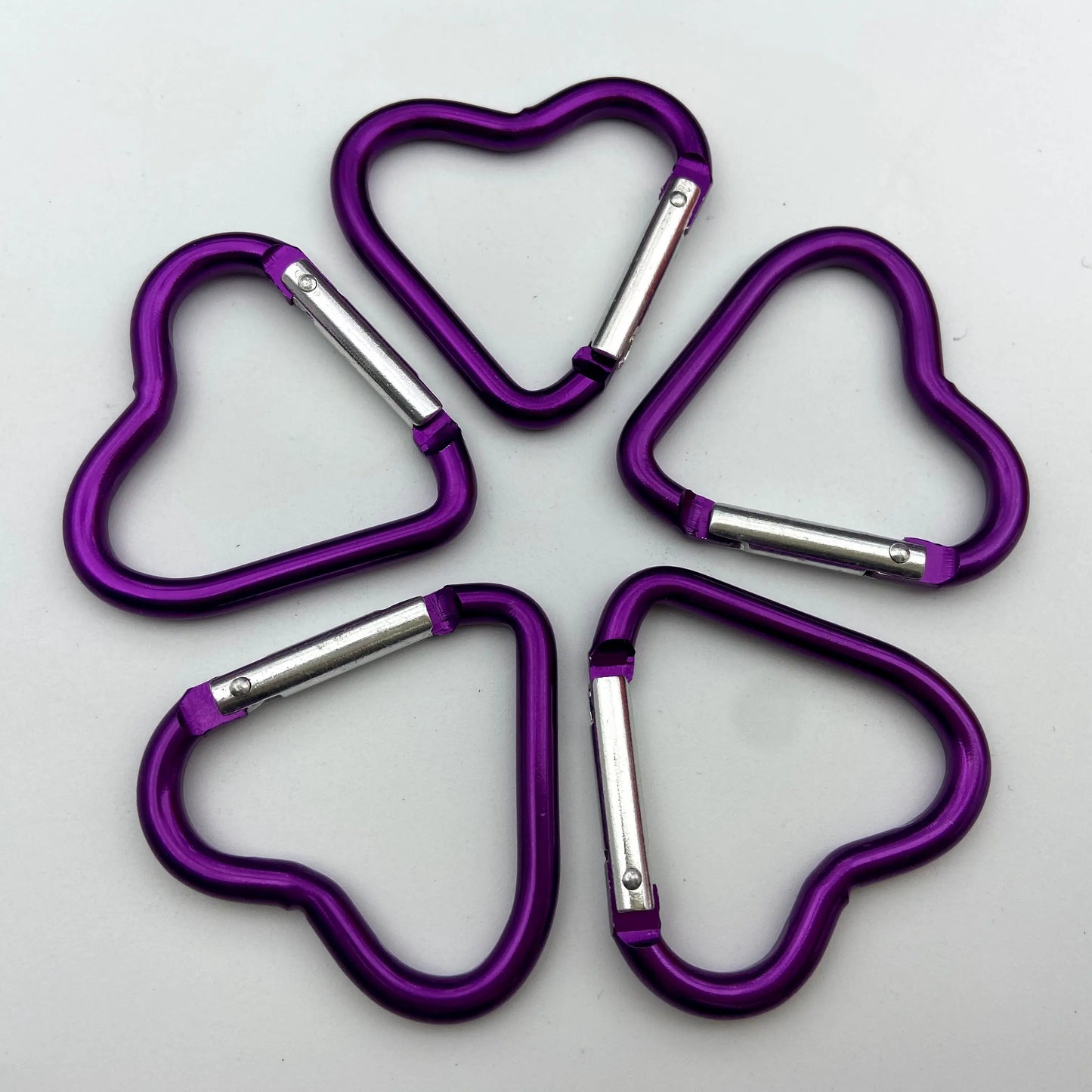 5PCS Wholesale Heart Shaped Metal Carabiner Keychain Carabiner Outdoor Key Ring Buckle Multi Travel Kit Hook Hanging Keyring