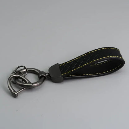 Creative Trendy Pendant Leather Keychain Accessories Net-like Metal Keyring Custom Name Text Logo Car Moto Key Chain Ring Gift