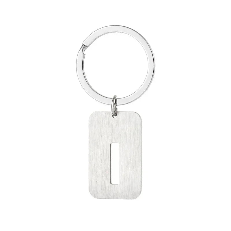New Creative Hollowed Out 26 Letter Keychain Brushed Military Brand Pendants  Key Ring Buckle Chains Car Motorcyler Keyring Gift
