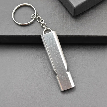 Portable EDC Whistle Emergency Survival Keychain Dual Frequency Survival Keyring Outdoor Camping Hiking Key Chain Ring Gift