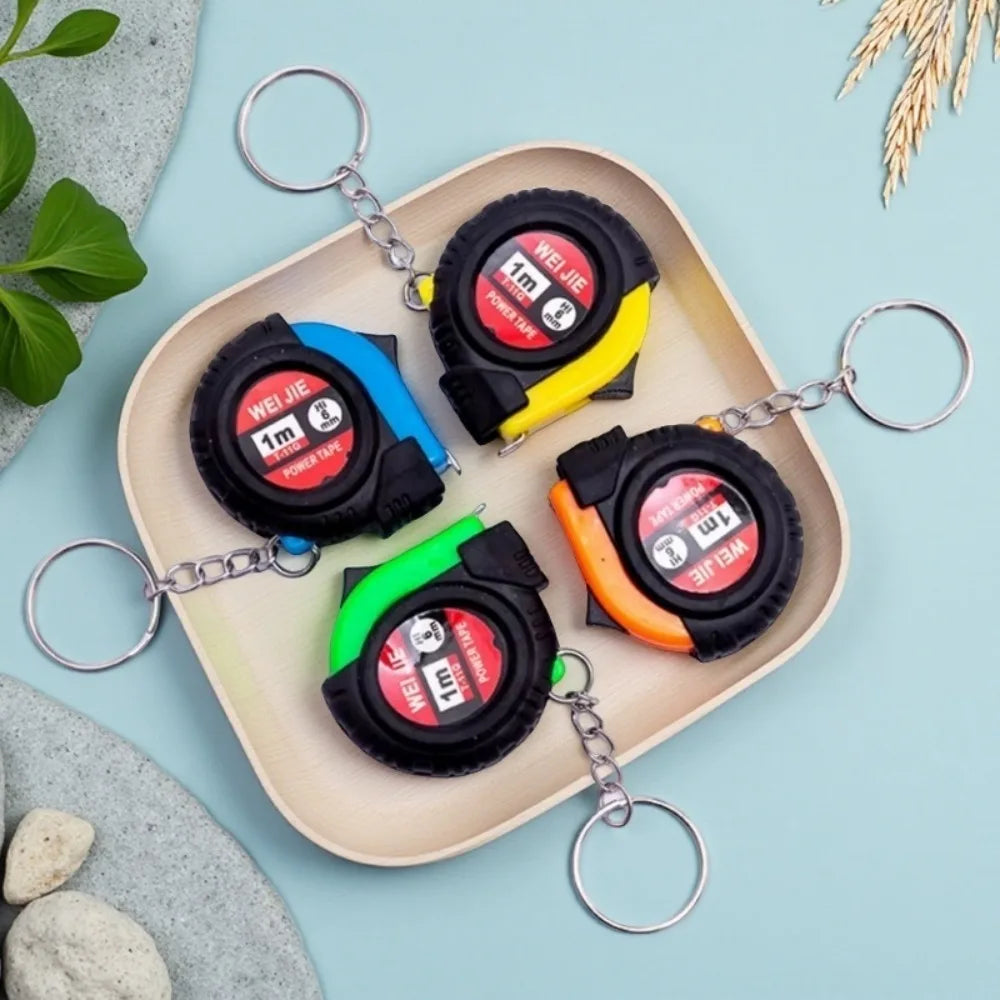 1-meter Measuring Creative Mini Tape Keychain Retractable Measuring Tape Key Chain Ring Car Moto Keyring Steel Tape Measure Gift