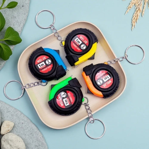 1-meter Measuring Creative Mini Tape Keychain Retractable Measuring Tape Key Chain Ring Car Moto Keyring Steel Tape Measure Gift