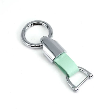New Fashion Personalized Custom Logo Name Metal Waist Hanging KeyChain Leather Keyring Men Women Key Chain Buckle Ring Gift