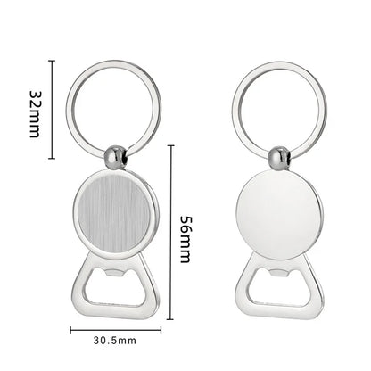 Creative Custom Laser Logo Name Keyring Metal Beer Bottle Opener Keychain Practical Printing Activity Bar Ad Key Ring Chain Gift