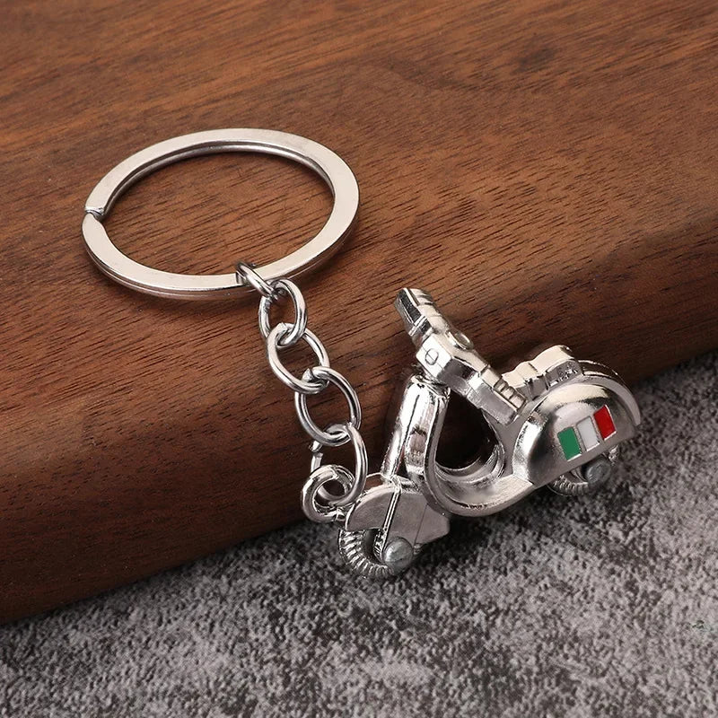 Electric Vehicle Creative Keychain Small Metal Moto Personalized Keyring Electric Motorcycle Car Key Chain Ring Gift