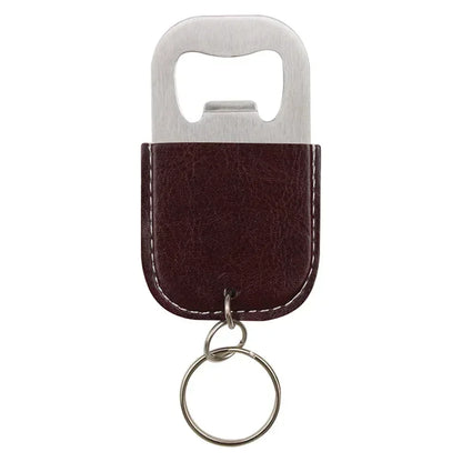 Individualization Metal Custom Logo Name Keychain Bottle Opener Leather Originality Keyring Car Key Chain Ring Laser Gift