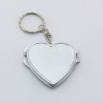 Custom  LOGO Name Metal Stainless Steel Mirror Keychain Love Core Heart Keyring for Woman Pendant Key Ring Chain Gift