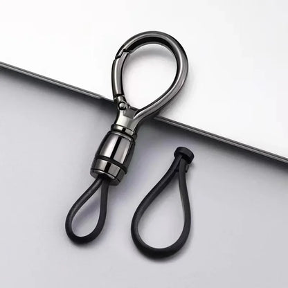 Creative Simple Luxury Leather Rope Metal Pendant Keychain Car Moto Mini Keyring Circle Key Chain Ring Gift