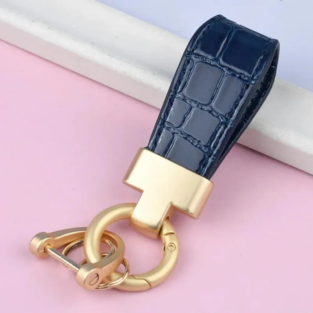 Custom Logo Name Luxury Leather Keychain PU Metal Accessories Backpack Keyring Car Motorcycle Women Girl Key Chain Ring Gift