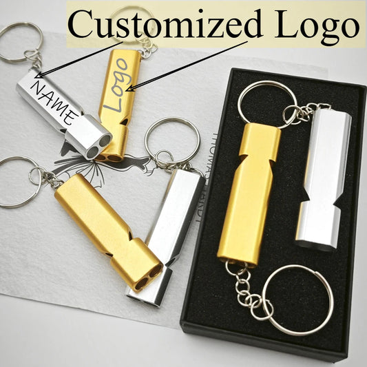 Portable EDC Whistle Emergency Survival Keychain Dual Frequency Survival Keyring Outdoor Camping Hiking Key Chain Ring Gift