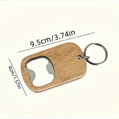 Custom Logo Name Simplicity Woodiness Beer Bottle Opener Keybuckle Keyring Wooden Artsand Crafts Keychain Carving Pendant Gift