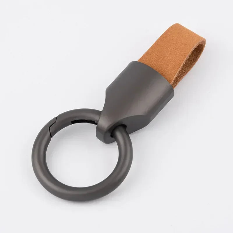 Retro Vintage Personalized Keyring Custom Logo Name Car Key Chain Laser Engrave Nubuck Leather Keychain for Men and Women Gift