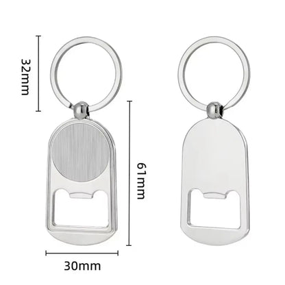 Creative Custom Laser Logo Name Keyring Metal Beer Bottle Opener Keychain Practical Printing Activity Bar Ad Key Ring Chain Gift