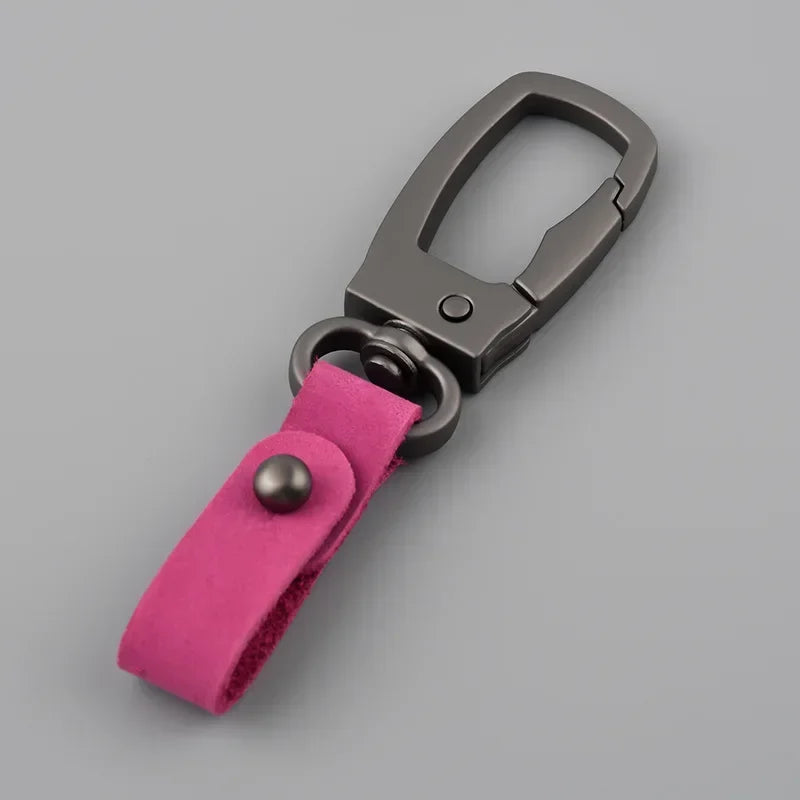 INS Style Luxury Personality New Keychain Cute Accessories Motorcycle Car Keyring Fashion Metal Cowhide Man Key Chain Ring Gift