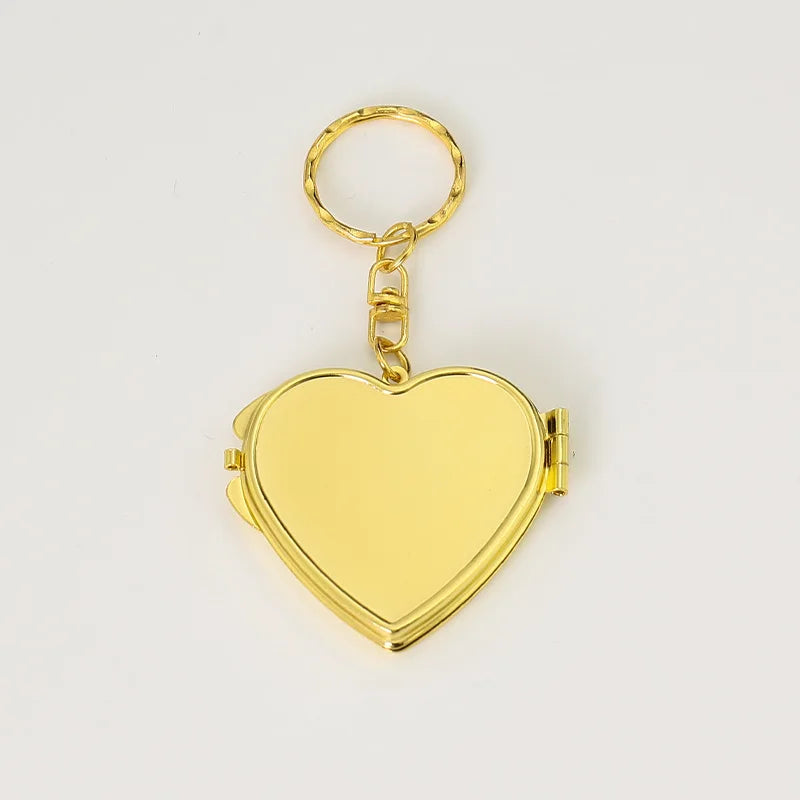 Custom  LOGO Name Metal Stainless Steel Mirror Keychain Love Core Heart Keyring for Woman Pendant Key Ring Chain Gift