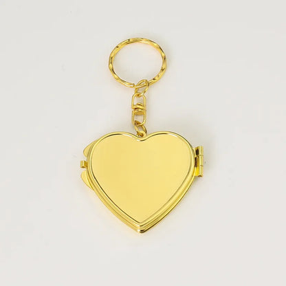 Custom  LOGO Name Metal Stainless Steel Mirror Keychain Love Core Heart Keyring for Woman Pendant Key Ring Chain Gift