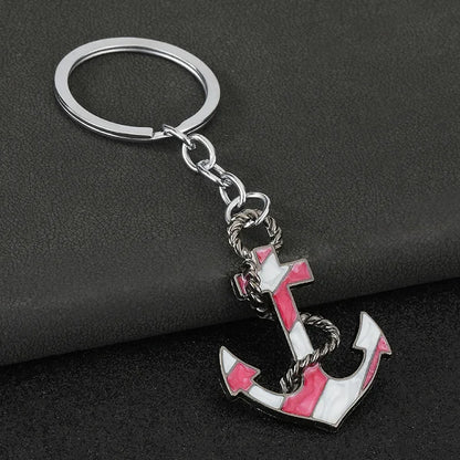 Personalization Originality 3D Metal Keychain Ship's Anchor Three-dimensional Backpack Keyring Adventure Key Chain Ring Gift