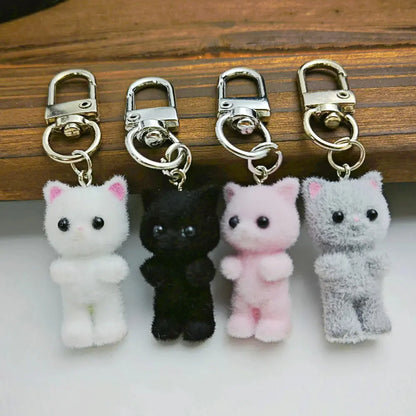 Originality Simulation Animal Hobby Cat Keychain Pendant Backpack Keyring Cartoon Cute Doll for Girl Key Ring Chain Gift