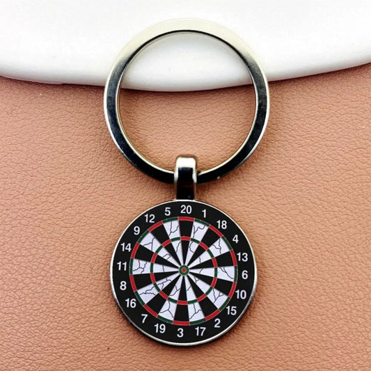 Creative Fashion Dart Target Keychain Retro Time Gemstone Keyring Metal Pendant Car Moto Key Chain Ring Gift