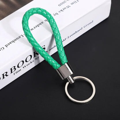 Originality PU Leather Metal Organization Rope Keychain Personality Custom Name Text Keyring Car Moto Key Ring Chain Gift