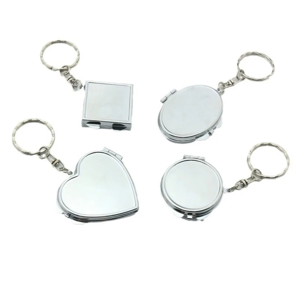 Custom  LOGO Name Metal Stainless Steel Mirror Keychain Love Core Heart Keyring for Woman Pendant Key Ring Chain Gift