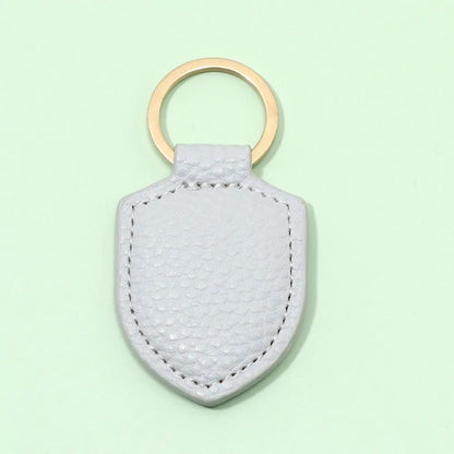 Personalized Shield Leather Keychain Custom Logo Name Commercial Creative Pendant Keyring Car Motorcycle  Key Chain Ring Gift