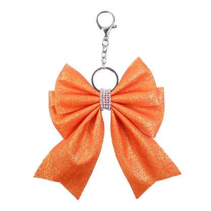 Originality Silk Ribbon Cloth Butterfly Keychain Flower Cheerleaders Keyring for Girl Pendant Backpack Key Ring Chain Gift