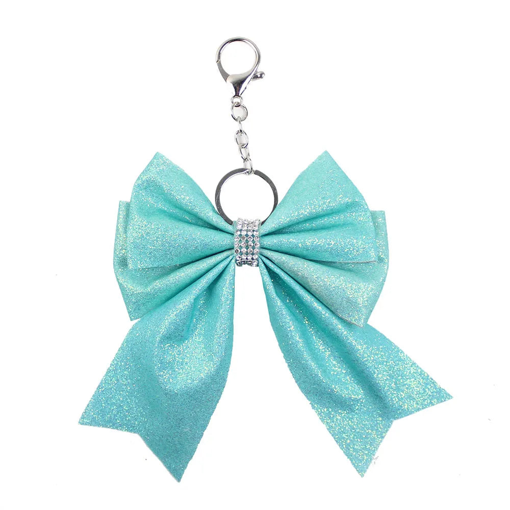 Originality Silk Ribbon Cloth Butterfly Keychain Flower Cheerleaders Keyring for Girl Pendant Backpack Key Ring Chain Gift