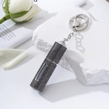 Creative Diamond-encrusted Keychain Mini Perfume Metal Bottom Hot-selling Keychain Charging Bottling Women Key Chain Ring Gift