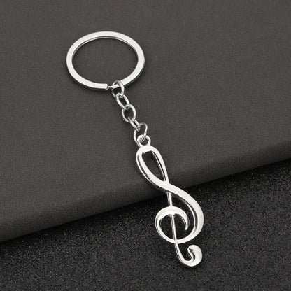 Creative Music Enthusiast Mini Metal Cute Keychain Note Pendant Key Ring Accessories Personalized Keyring Lover Small Gift