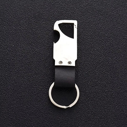 Custom Laser Logo Name Keychain Men Business Metal Genuine Leather Keyring luxury Creative Car Moto Key Chain Ring Gift