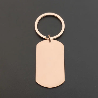 Customized LOGO Name Stainless Steel Keychain Laser Carving Pendant Keyring Motorcycle Car for Men and Women Key Ring Chain Gift