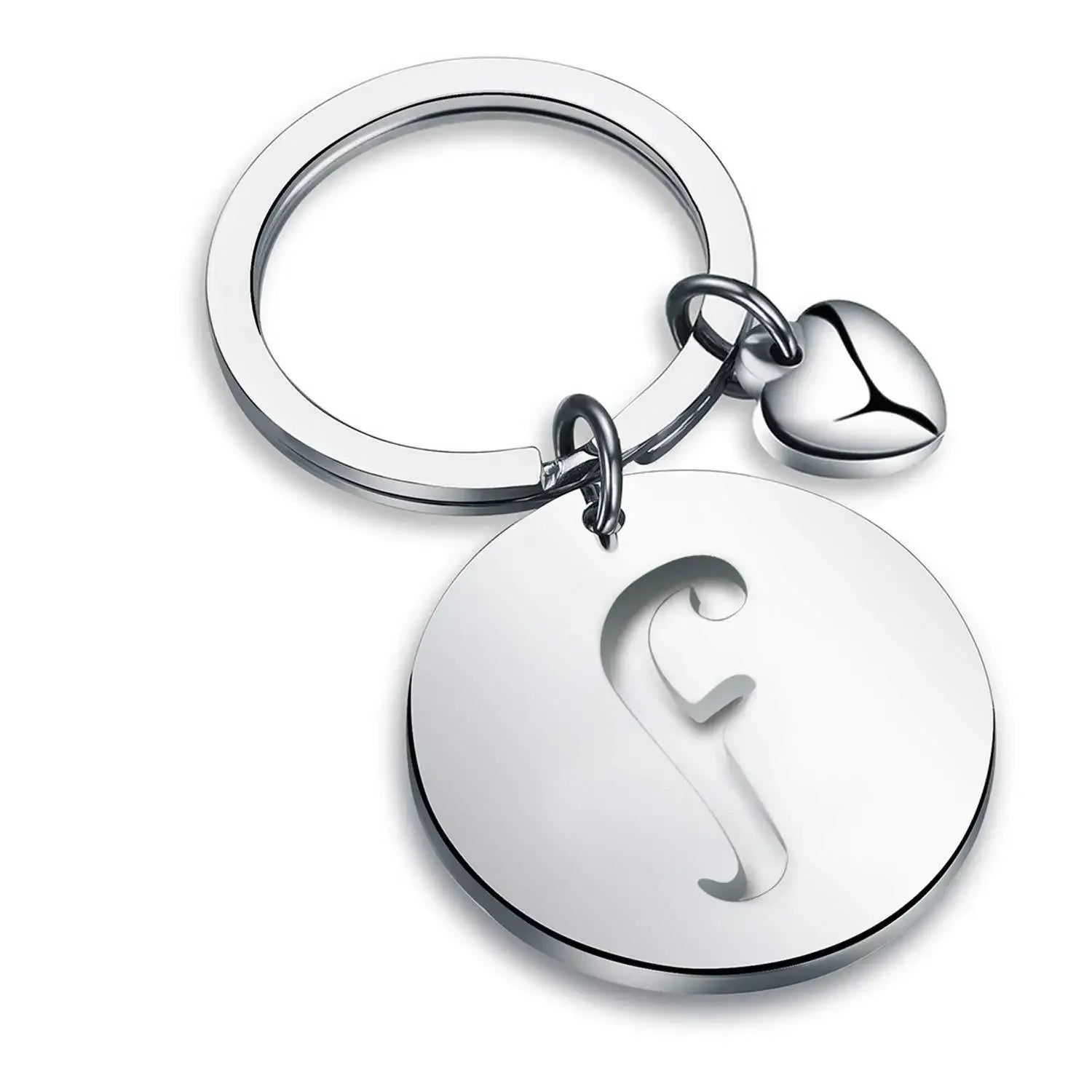 1PCS/2PCS Popular A-Z  Round Brand Stainless Steel Keychain 26 Letter Keyring  Pendant Key Ring Buckle Chains for Car Moto Gift