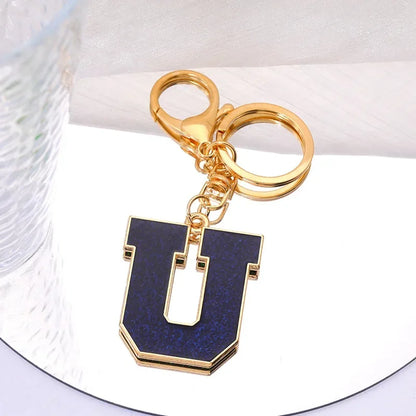 Fashion Bag Pendant Keychain A-Z Initials Keyring for Couples Metal Pendant DIY Gift for Men Women 26 Alphabet Accessories Gift