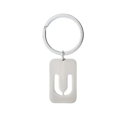 New Creative Hollowed Out 26 Letter Keychain Brushed Military Brand Pendants  Key Ring Buckle Chains Car Motorcyler Keyring Gift