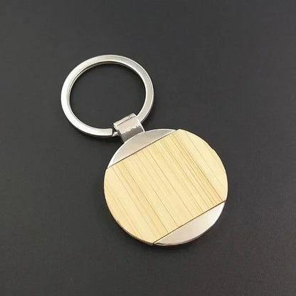 Bamboo Wood Keychain Creative Personality Men and Women Key Chains Ring Home Metal Autos Car Moto Keyring Pendant Gift